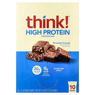 <img alt="Think , High Protein Bars, Brownie Crunch, 10 Bars, 2.1 oz (60 g) Each" title="Think , High Protein Bars, Brownie Crunch, 10 Bars, 2.1 oz (60 g) Each,753656701462"