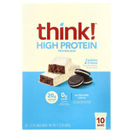 <img alt="Think , High Protein Bars, Cookies & Cream, 10 Bars, 2.1 oz (60 g) Each" title="Think , High Protein Bars, Cookies & Cream, 10 Bars, 2.1 oz (60 g) Each,753656709222"
