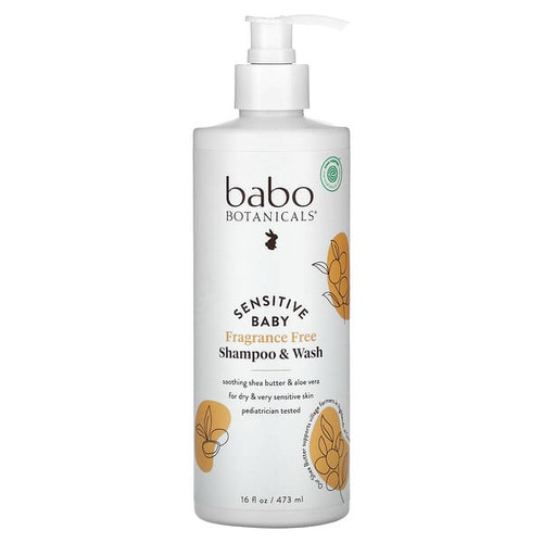 <img alt="Babo Botanicals, Sensitive Baby, Shampoo & Wash, Fragrance Free, 16 fl oz (473 ml)" title="Babo Botanicals, Sensitive Baby, Shampoo & Wash, Fragrance Free, 16 fl oz (473 ml),899248002521"