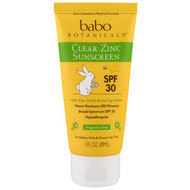 Babo Botanicals, Clear Zinc Sunscreen, SPF 30, Fragrance Free, 3 fl oz (89 ml)