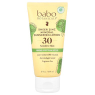 <img alt="Babo Botanicals, Sheer Zinc Mineral Sunscreen Lotion, Sensitive Skin, SPF 30, Fragrance Free, 3 fl oz (89 ml)" title="Babo Botanicals, Sheer Zinc Mineral Sunscreen Lotion, Sensitive Skin, SPF 30, Fragrance Free, 3 fl oz (89 ml),899248002910"