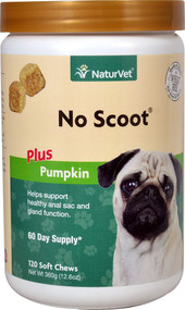 NaturVet No Scoot Plus Pumpkin Soft Chews for Dogs -- 120 Soft Chews