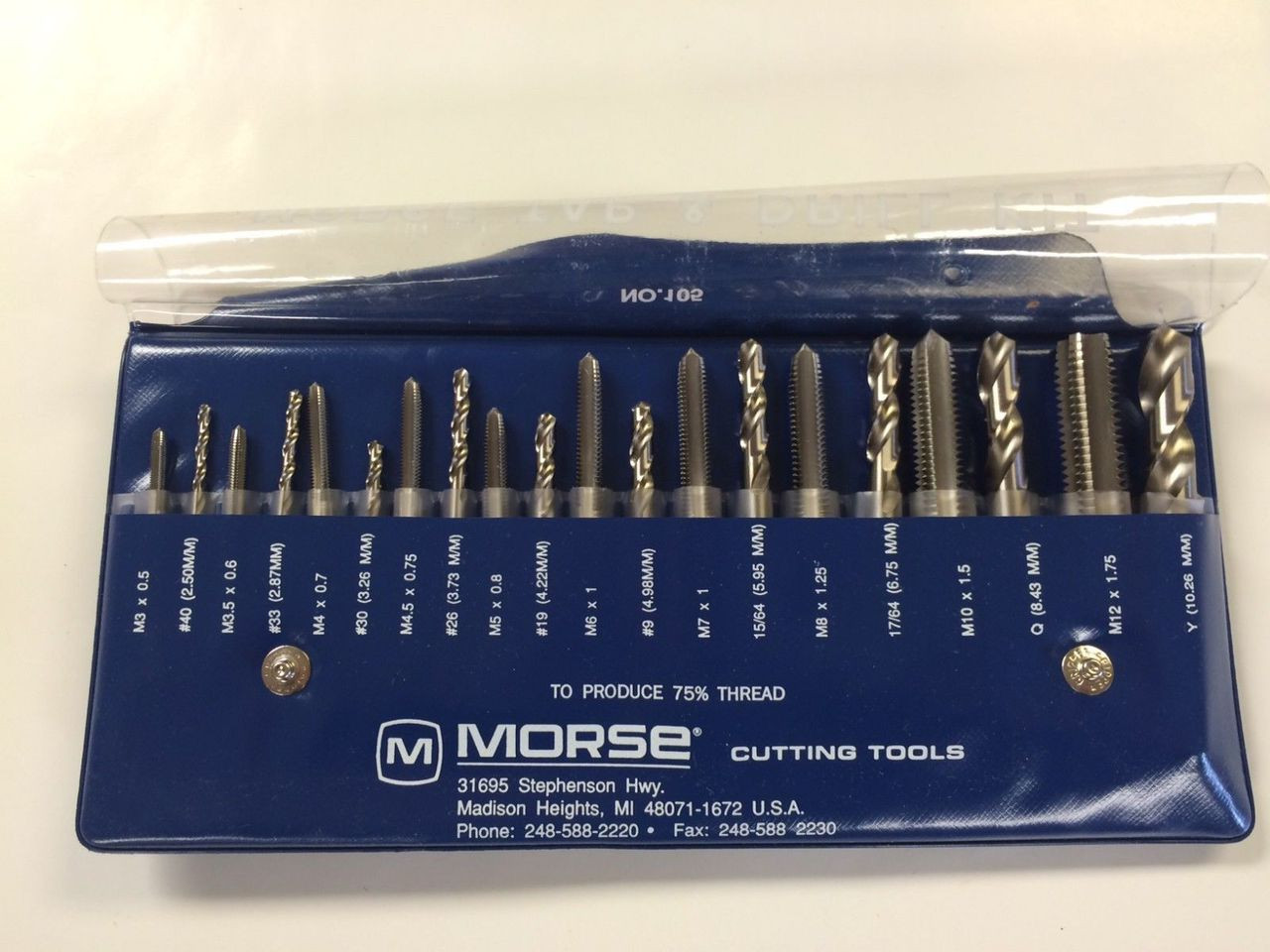 Morse 37105 Metric Tap & Drill Set With Machinist's Guide For Taps, USA Made