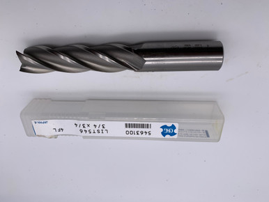 OSG#5463100 3/4" 4-Flute, Single End, Long, Center Cutting, Cobalt Endmill