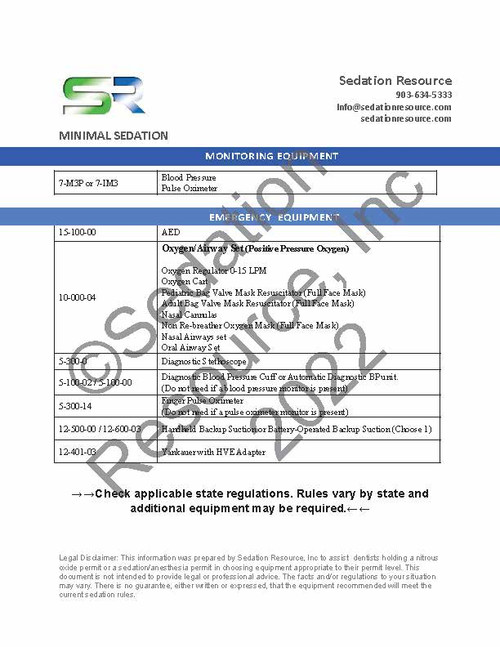 Moderate IV Sedation Equipment List Sedation Resource