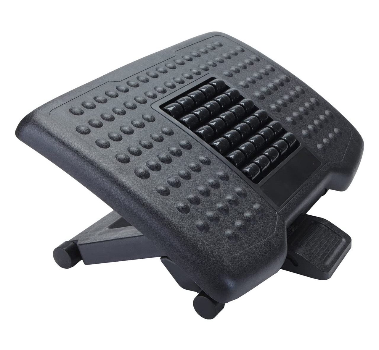 KANTEK Premium Adjustable Footrest With Rollers, Plastic, 18w x 13d x