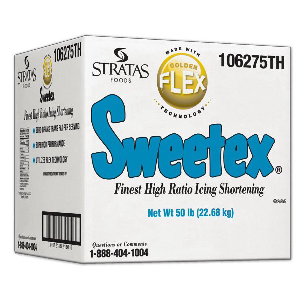 Sweetex Golden Flex Icing Shortening, 50 Pounds 1 per Case Free