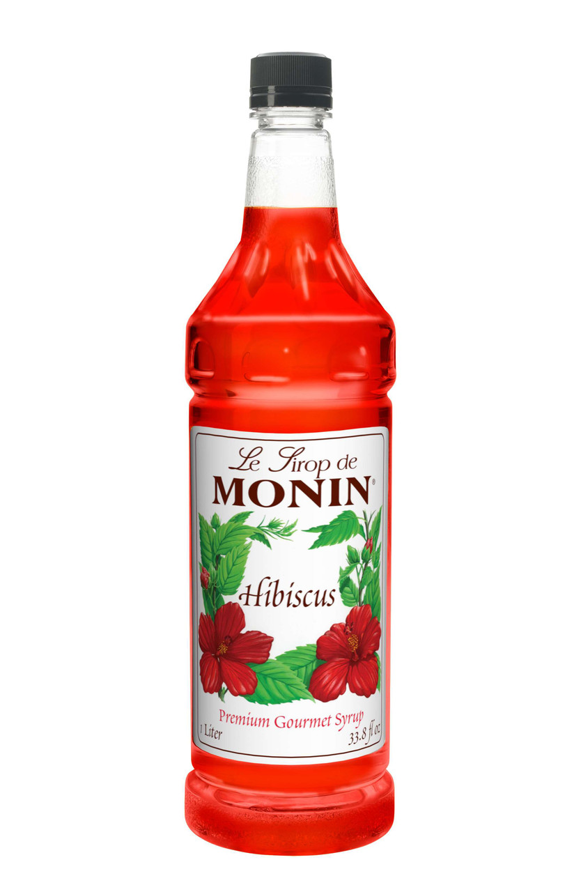 Monin Hibiscus Syrup, 1 Liter Bottle 4 per Case