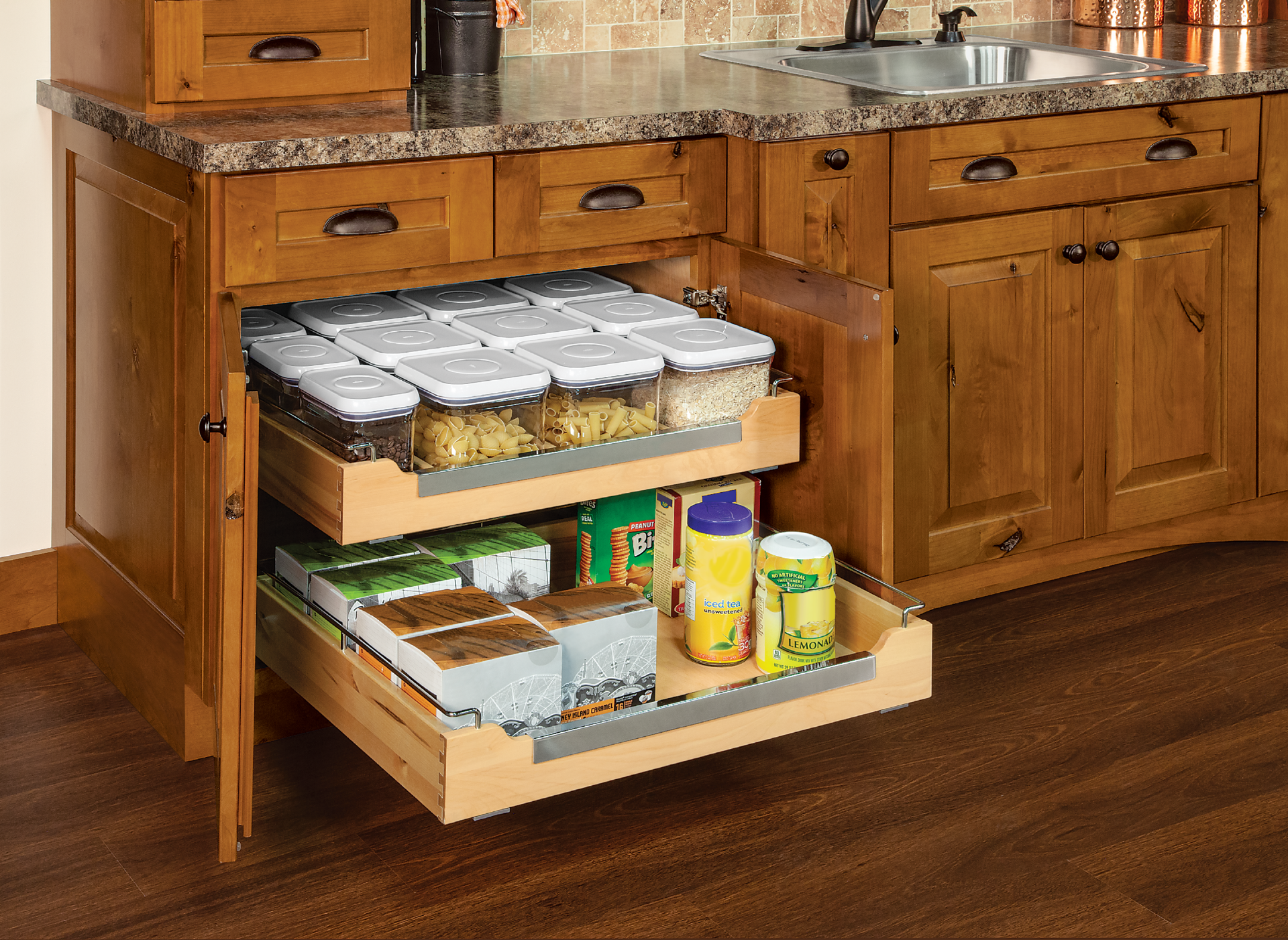 Cardell Kitchen Cabinet Accessories - Chrome Deluxe Roll Out Tray