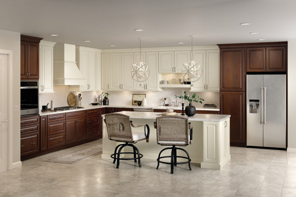 Montilla in Cherry Kaffe and Maple Canvas - Cardell Cabinetry