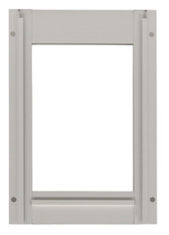Small Size Aluminum Inside Frame With Slots For Slide. Designed For Door With Round Logo With Rivets On Metal Bar On Vinyl Flap.