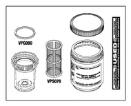 RPI Dental Vacuum Unit Solids Collector Replacement Kit (OEM #55880, AVA6001, 7005167, VFB-100), VPK072, VPK073