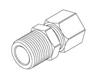 RPI Air Techniques, Apollo/Midmark Dental Compressor Male Connector (3/8" Tube x 3/8" MPT), RPF827
