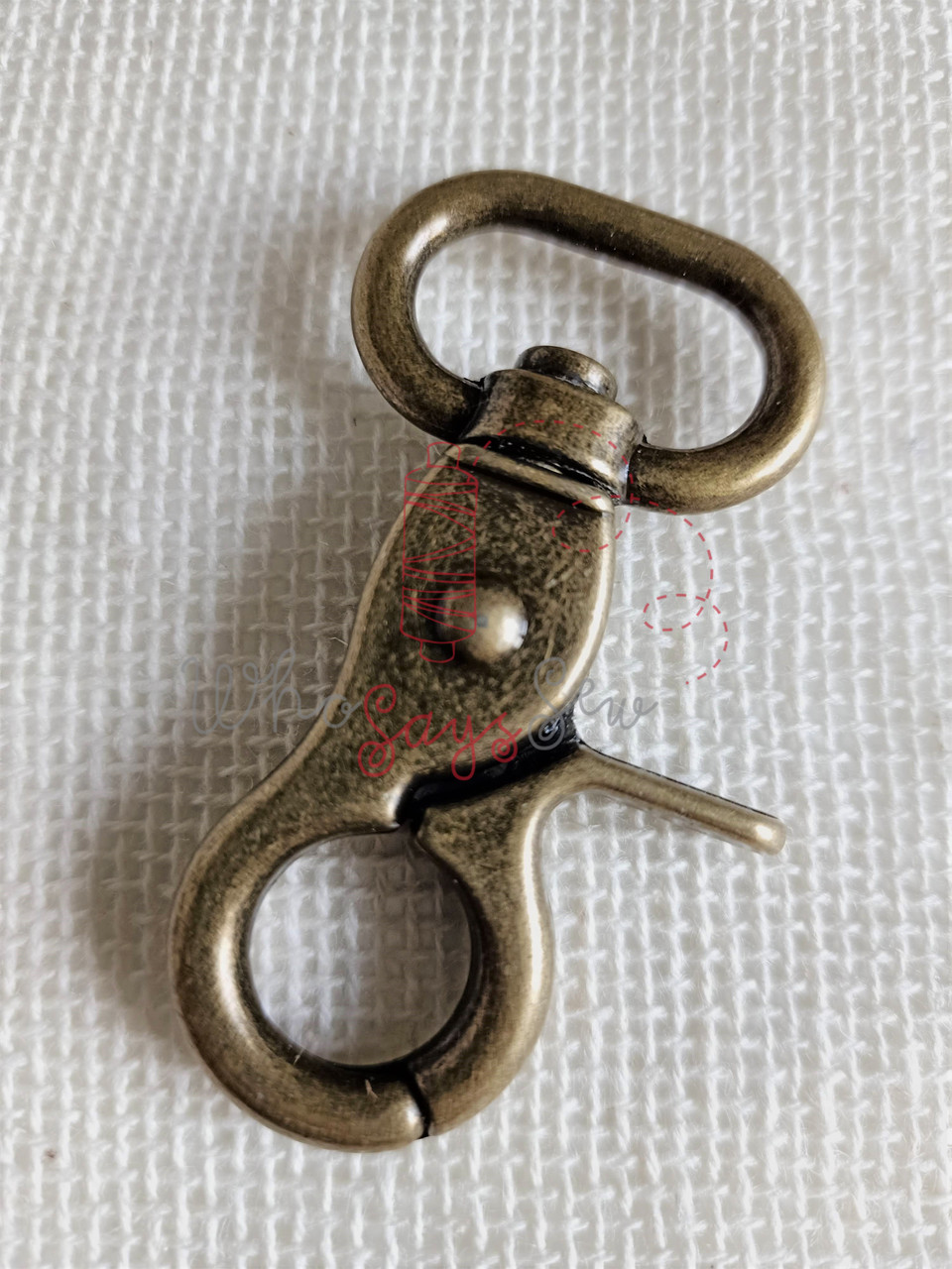 2x Wide Open 2cm (3/4) Swivel Snap Hooks in Antique Brass