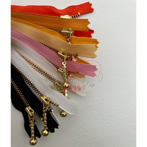 YKK 50 cm (20") Closed-Ended Golden Brass Metal Zipper with Ball-stick Pull