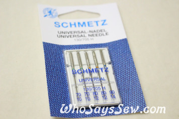 3X  Schmetz Needles "Universal"   130/705H   5/Pack   Mixed Sizes 