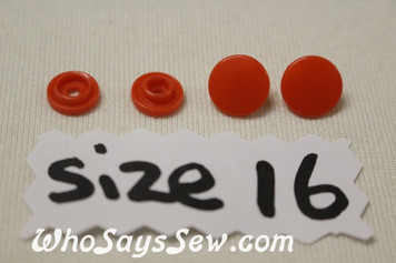 B52 Blaze Orange 100 Gloss Sets Kam Snaps Size 16