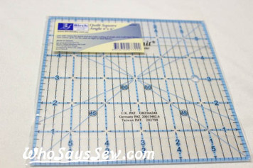 6"x6" Quilt Square Ruler with Angles