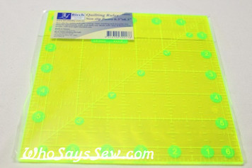6.5" x 6.5" anti-slip fluoro quilting ruler
