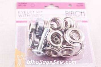 20 Extra Large Eyelets with Bonus Tool silver