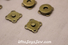 15mm Sew-On Magnetic Snap Buttons in Antique Bronze