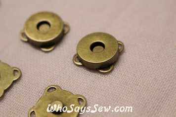 15mm Sew-On Magnetic Snap Buttons in Antique Bronze