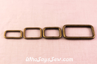Wire Antique Bronze Rectangle Rings
