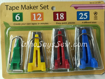 Bias Tape Maker Set- 4 Sizes 6mm, 12mm, 18mm, 25mm Included