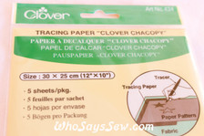 Clover Carbon Tracing Paper - Pkt of 5 in 5 Colours