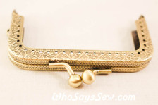 8.5cm Square  Antique Brass Purse frame