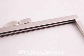 (Modern) Matte Nickel Metal Kisslock Purse Frame 13x 6.2cm Slim Line- Glue In