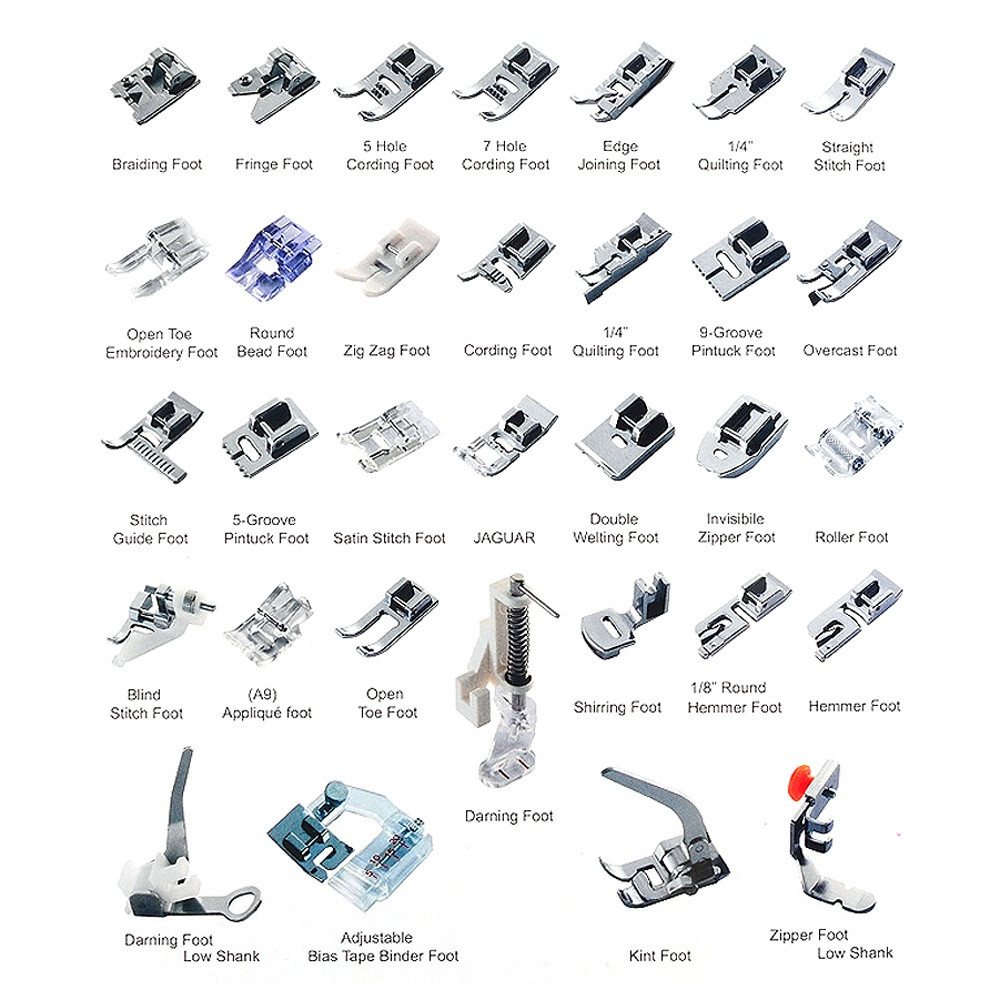 *NEW* 32 Premium Presser Feet Set in a Storage Case (to Fit Low Shank