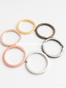 4x 2.5cm(1") Round Flat Split Rings in 6 Finishes. Great Quality.