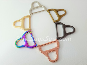4x 2.5cm(1") Alloy Strap Connector/Triangle Rings in 6 Finishes Silver, Antique Brass, Rose Gold, Real Gold, Gunmetal and Rainbow