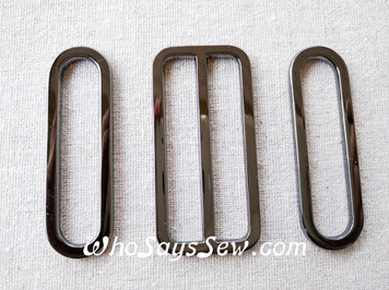 5cm(2") Alloy Oval/Rectangular Rings and Slider(Tri-Glides). 2 Nickel Free Finishes Silver, Antique Brass and Gunmetal