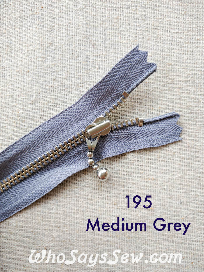 20cm/7.9" YKK ClosedEnded Silver Brass Metal Zipper with Light Ball