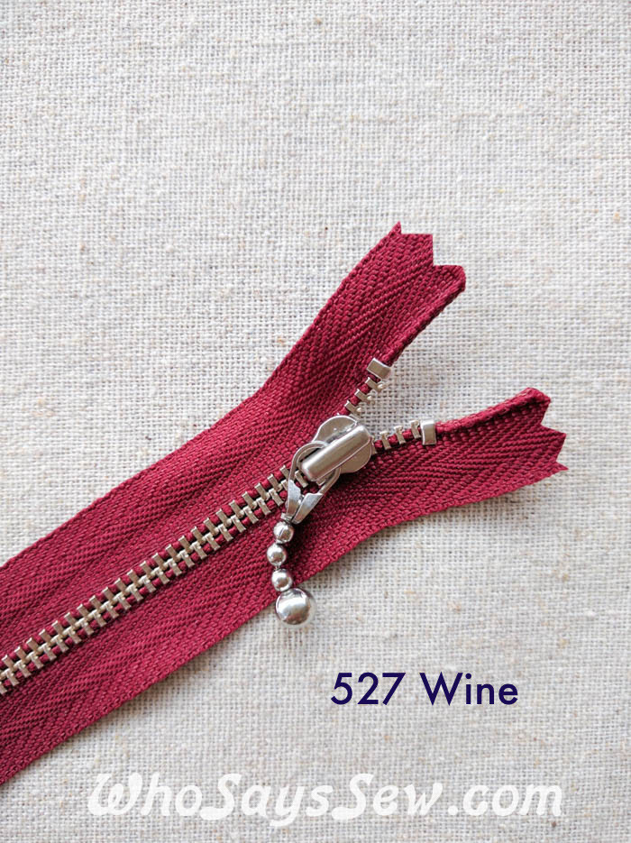 20cm/7.9" YKK ClosedEnded Silver Brass Metal Zipper with Light Ball