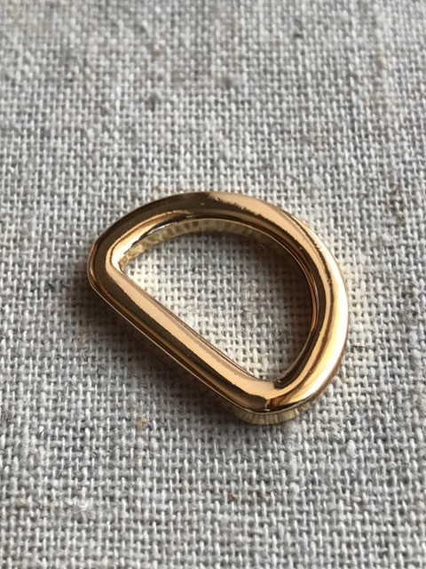 5x REAL GOLD Flat Alloy Cast D-Rings in 1.6cm (5/8