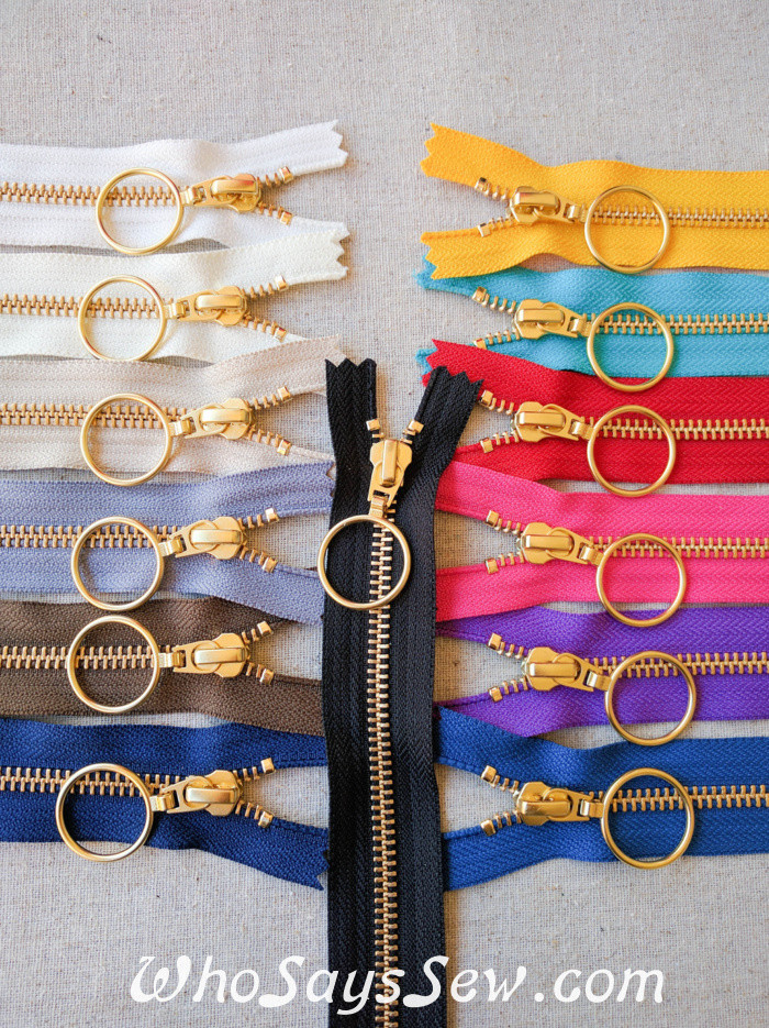 *CHOOSE 12 ZIPPERS IN 4 COLOURS* 60CM/23.6" YKK CLOSEDENDED GOLDEN