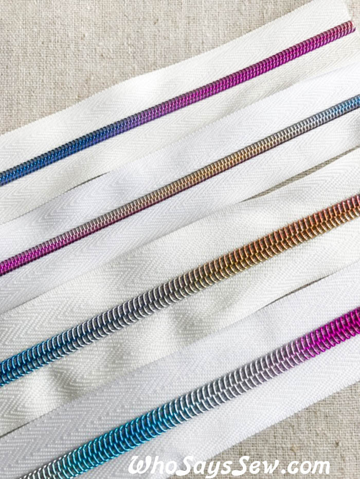 3 5 Size 3 Size 5 1m Rainbow Metallic Nylon Coil Chain