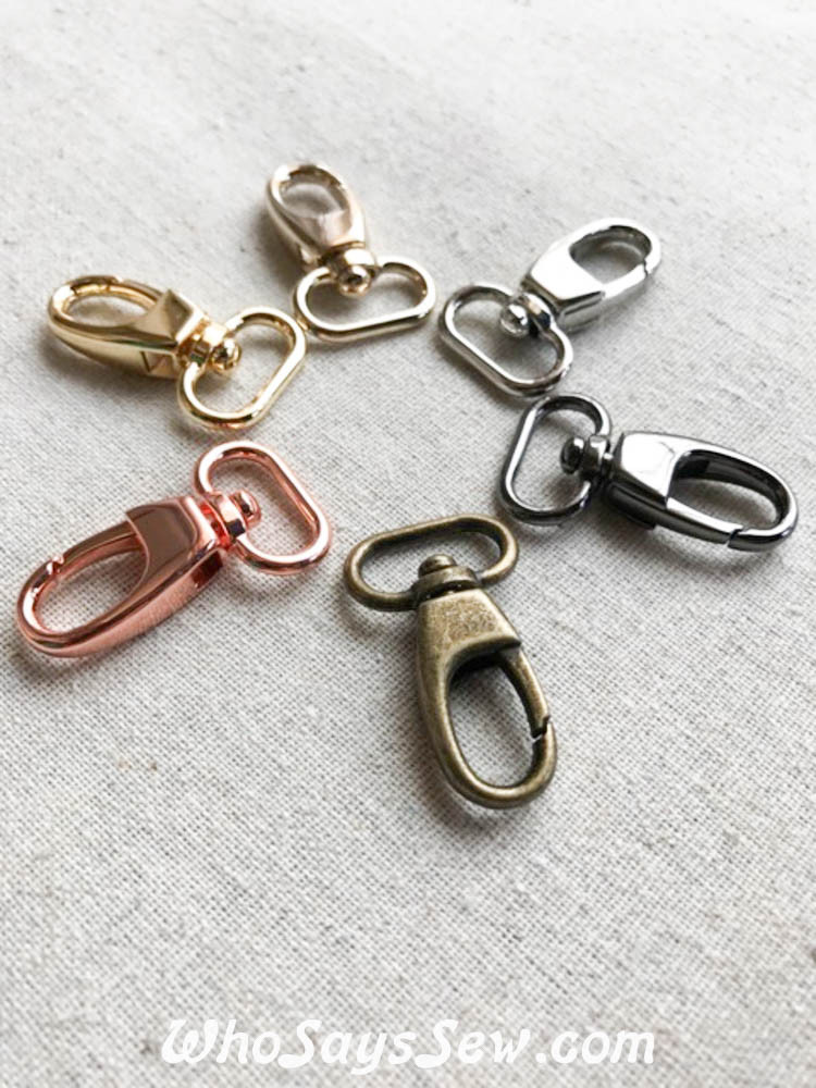 2x 1.5cm (5/8) Small Swivel Snap Hooks in Rose Gold, Gunmetal, Silver,  Gold, Light Gold, Antique Brass. Nickel Free - Who Says Sew