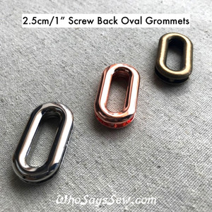 25mm/1" Screw Back Alloy Cast Grommets/Eyelets in Silver, Rose Gold, Antique Brass- No Special Tools Needed