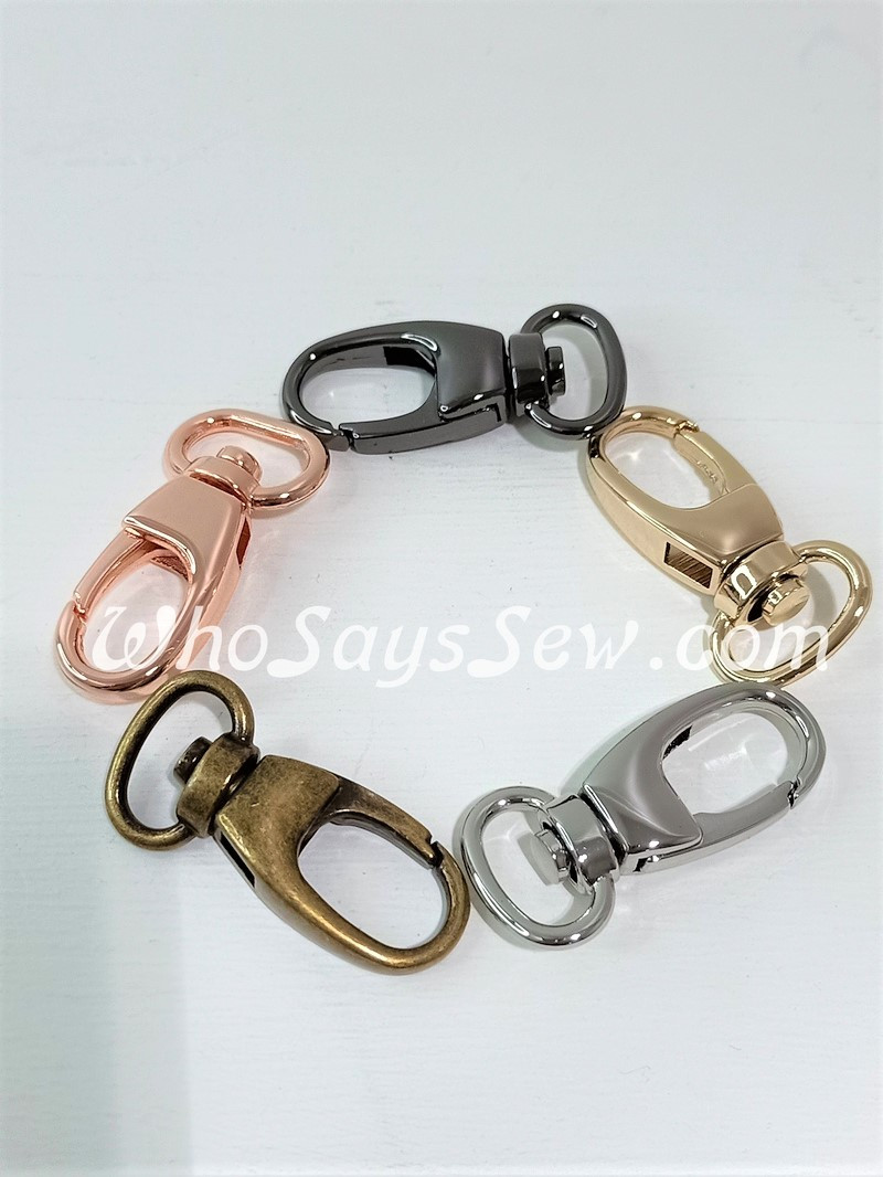 2x 1.3cm(1/2) Swivel Snap Hooks in Silver, Rose Gold, Real Gold, Light  Gold, Gunmetal, Antique Brass. Nickel Free. - Who Says Sew
