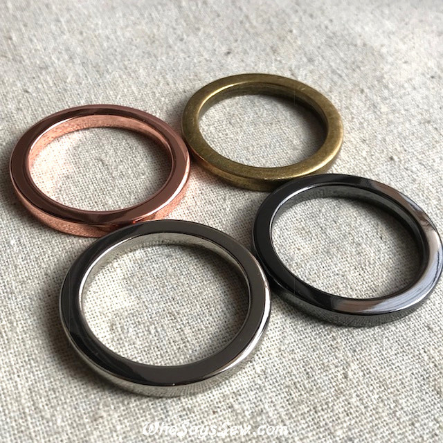 2.9cm (1 1/8") Alloy Cast Flat Square Edge ORings in SILVER, ROSE GOLD