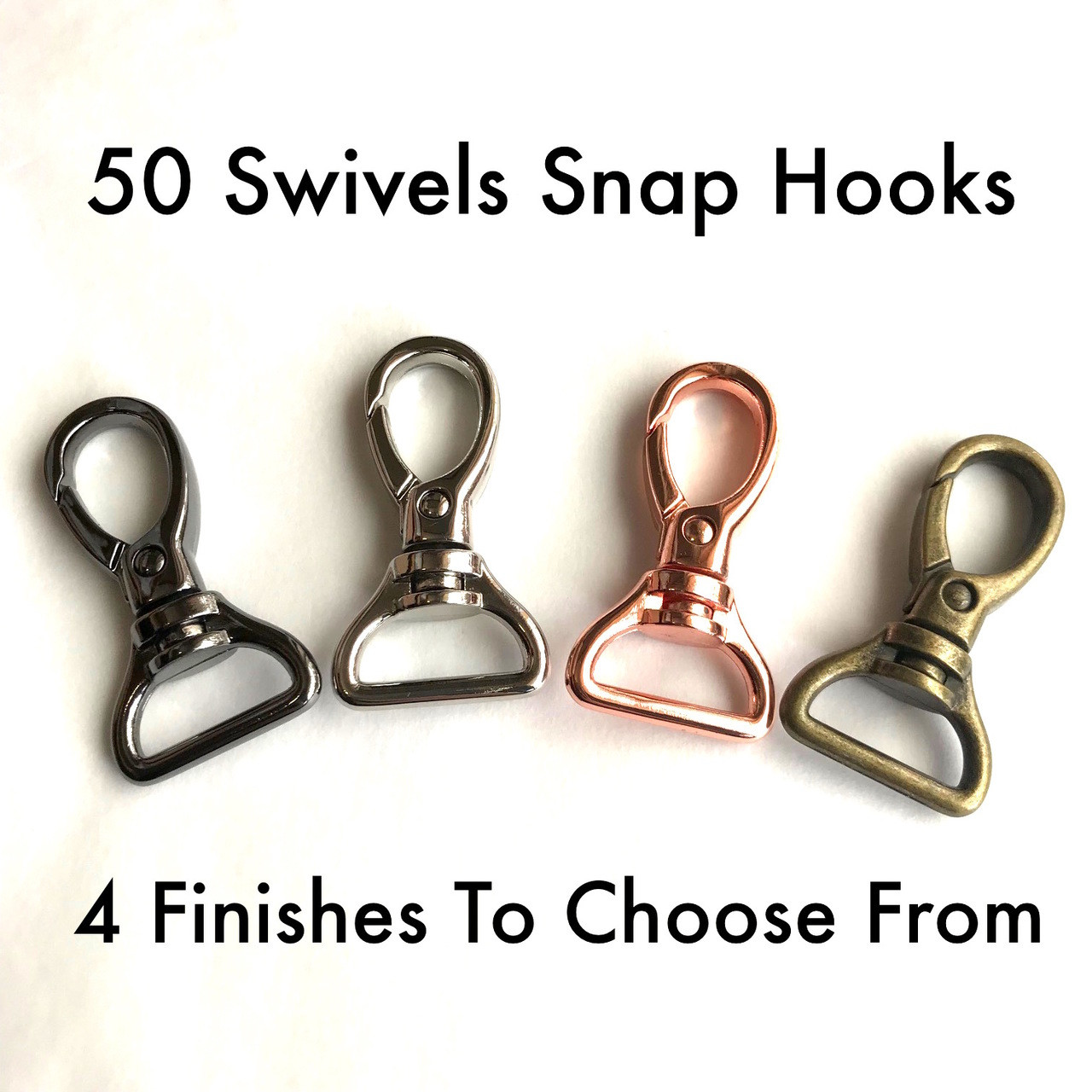 BULK 50 pcs* Small Swivel Snap Hooks in Gunmetal, Silver, Antique