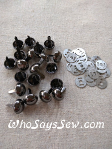 *BULK 100 pcs* Small Dome Bag Feet in Nickel, Gunmetal, Light Gold or Antique Brass. 8mm. Come with Washers