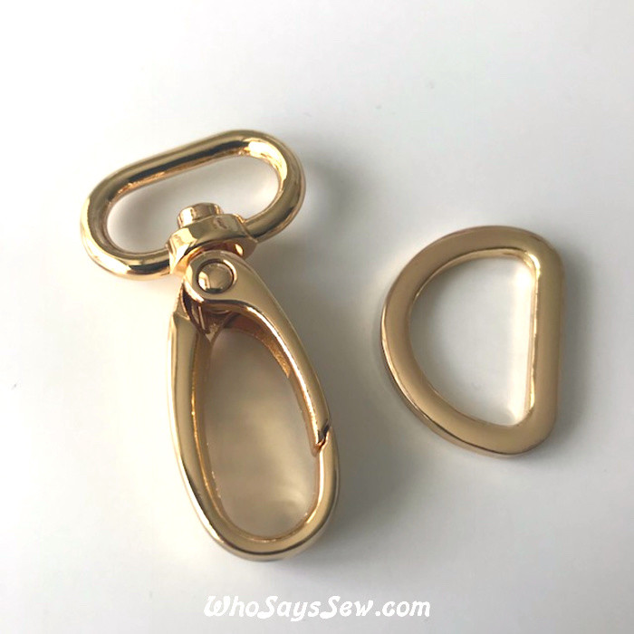 2 SETS x 1.9cm (3/4") Swivel Snap Hooks and DRings in 6 High Quality