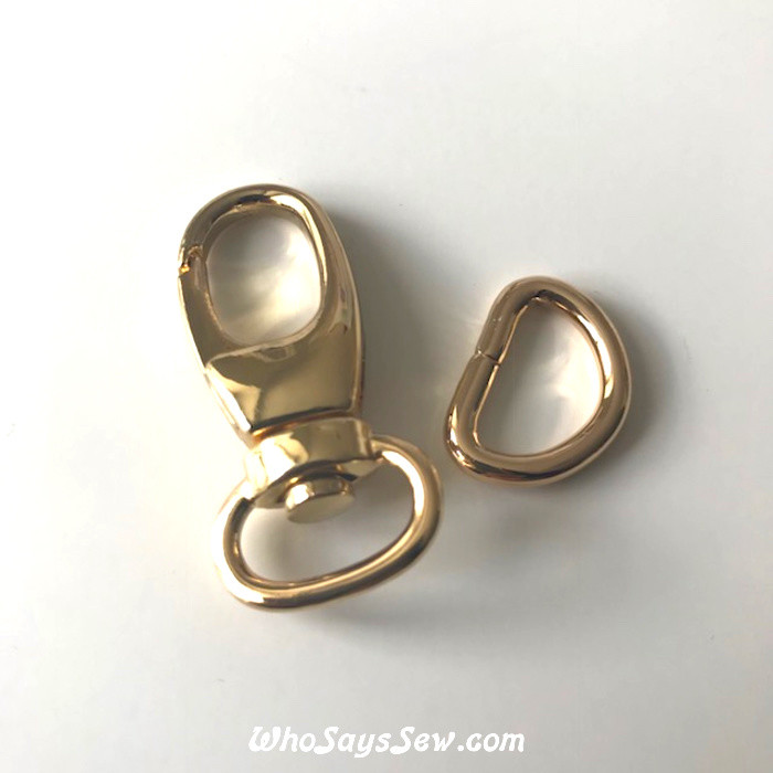 2 SETSx 1.3cm (1/2") Swivel Snap Hooks and DRings in 5 High Quality