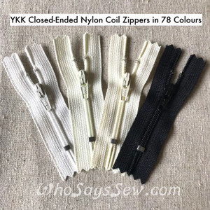 YKK 6cm/2.3" Closed-Ended All-Purpose Nylon Coil Zipper in 78 Colours. Top Quality