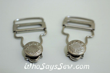 Pair of 25mm(1") Metal Overall Buckles and Jeans Buttons Set- Silver